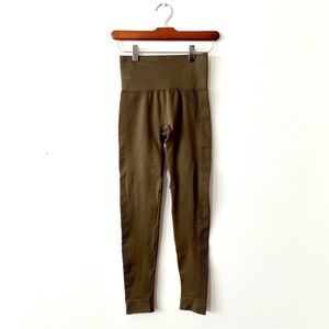 Set Active X Revolve Chocolate Brown Seamless Leggings Size XS